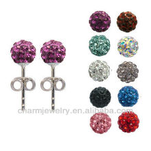 wholesale clay bead earrings rhinestone Shamballa earrings EC-006